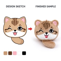 Porte-clés en peluche chien bouledogue personnalisé en coton, OEM ODM, pendentif mignon en peluche, jouet doux, breloque de sac unisexe, poupée chiot, cadeau promotionnel, rouge
