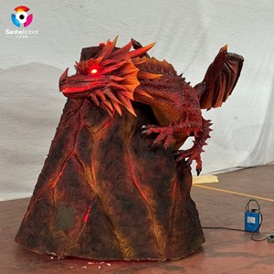 Maßgefertigter Animatronischer Prähistorischer Drache auf <span class=keywords><strong>Vulkan</strong></span> Lebensgroße Filmfigur Animatronischer Dinosaurier für Themenpark-Außenausstellung - Product Image 5
