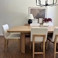Meubles de maison nordiques simples et de haute qualité, meubles de salon de luxe nordiques, table à manger ovale de luxe avec panneau extensible