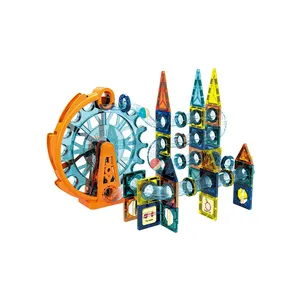 King World elektrische Kinder Lernspiel 109 Stück Riesenrad DIY Spielzeug Rohr Kinder magnetische Bausteine