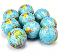 Balle anti-stress personnalisée en PU, forme globe terrestre, jouet à presser, anti-stress