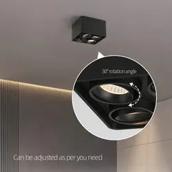 Plafonnier LED COB anti-éblouissement Aisilan Home Project Fashion, montage en surface, 28 W, carré, 4 têtes, <span class=keywords><strong>GU10</strong></span> - Product Image 5