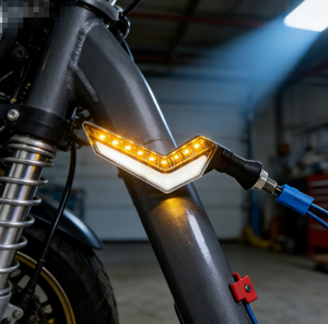 Accesorios de Modificación para Motocicletas, Luz Direccional LED de Dos Colores con Forma de Ala, Efecto de Agua Fluyendo, Alas de Ángel Horizontales - Product Image 4