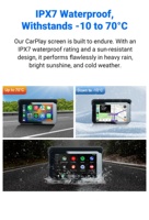GPS portable pour moto Lite C5 SE avec écran tactile de 5 pouces, résolution 854x480, Bluetooth 5.0, CarPlay et Android Auto sans fil