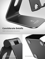Support de tablette robuste Lamicall A1, support de bureau en métal, support de téléphone en métal, berceau de fixation pour bureau et cuisine