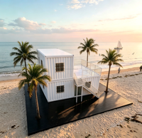Maison conteneur de luxe démontable de 20 pieds, maison modulaire résidentielle portable