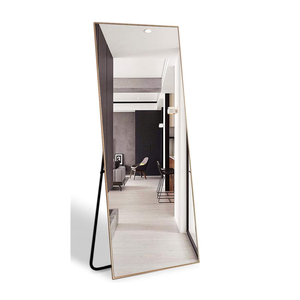 Cermin rias panjang penuh gaya tradisional, cermin dudukan berbingkai aluminium Aloi untuk kamar tidur furnitur modis - Product Image 1