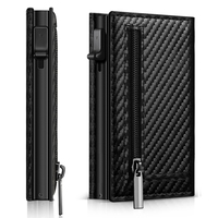 Porte-cartes minimaliste pop-up, en alliage d'aluminium, blocage RFID, portefeuille pour homme, porte-cartes en métal antivol