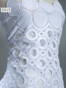 3315 pur blanc africain <span class=keywords><strong>Guipure</strong></span> cordon dentelle tissu doux luxe nigéria cordon dentelle tissu avec paillettes pour femmes robes élégantes - Product Image 5