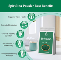 Poudre de spiruline pure en marque propre, soutien immunitaire et antioxydants, riche en protéines végétales