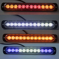 Feux de signalisation latéraux à double couleur ambre bleu rouge blanc 12 LED 12-24V, clignotants stroboscopiques pour voiture, camion, poids lourd