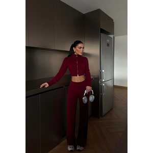 Conjunto Elegante para Mujer Zenxy Color Borgoña, Atuendo para Equipo - Product Image 3