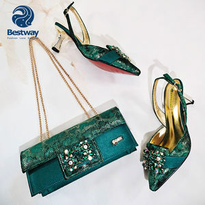 Set Sepatu dan Tas Berkualitas Tinggi Bestway, Sepatu Italia yang Menawan untuk Wanita, Tas Tangan untuk Pesta Pernikahan - Product Image 5