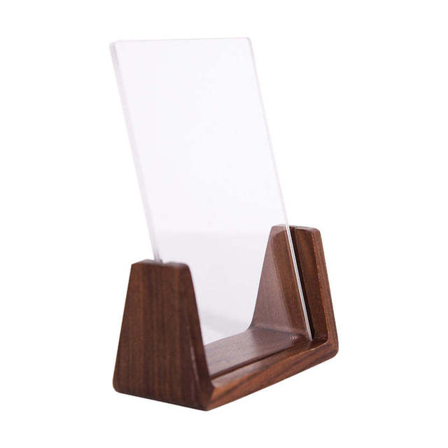 Modern 4x6 Wooden Rustic Style Tabletop Display Double Acrylic Sided Photo Floating Frame