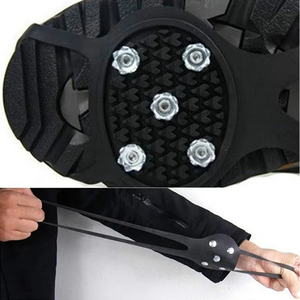 Chaussures à <span class=keywords><strong>crampons</strong></span> à 5 dents pour hommes et femmes, <span class=keywords><strong>crampons</strong></span> antidérapants pour la neige, pour l'escalade et la randonnée, accessoires de sports d'hiver - Product Image 4