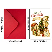 Carte de vœux de Noël mignonne avec agneau et sapin, avec enveloppe, message de vœux de fêtes, invitation, carte de vœux cadeau