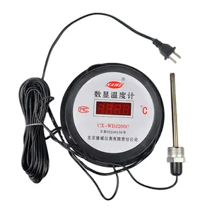 Kualitas Tinggi Digital Thermometer-50-200 Derajat Boiler Thermometer Remote Industri 5 Meter CX-WDJ200C untuk Pengujian Suhu