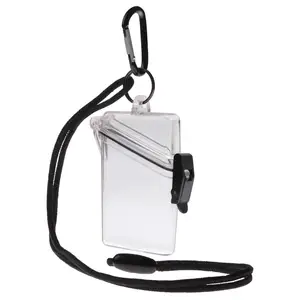 See it Safe Waterproof ID Badge Holder Case Heavy Duty Durable Locker Dry Box with Lanyard for Cards Coin and Money