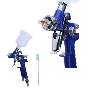 Pistol Semprot HVLP, Nosel H-2000 0.8MM/1.0MM, untuk Mengecat Mobil Profesional, Pistol Cat Udara Mini Aerografi Airbrush