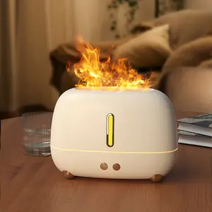 Difusor de Aroma de llama 3D de simulación de fábrica, humidificador de aire de fuego ultrasónico USB de 5V con luz nocturna para mesa de oficina en casa