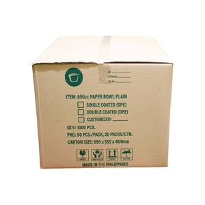 Venta al por mayor de fábrica, embalaje ecológico, redondo, 850cc, cuenco de papel PE doble liso, ensaladera de papel portátil desechable, Filipinas - Product Image 5