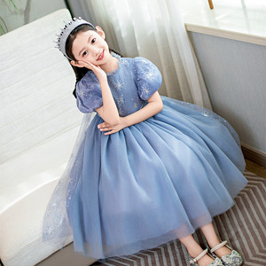 2024 nouveauté manches bouffantes velours <span class=keywords><strong>reine</strong></span> <span class=keywords><strong>des</strong></span> <span class=keywords><strong>neiges</strong></span> <span class=keywords><strong>elsa</strong></span> princesses fête déguisements pour Halloween enfants TV film costumes - Product Image 6