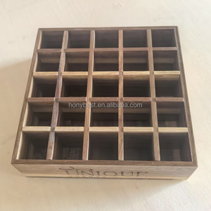 Caja de Almacenamiento de Madera de Acacia con 25 Ranuras, Bandeja Abierta, Organizador de Exhibición de Aceites Esenciales <span class=keywords><strong>para</strong></span> Botellas de 15 ml, Colección de Esmaltes de Uñas - Product Image 4