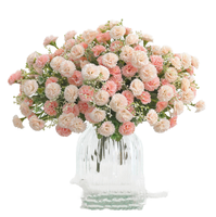 Buket Bunga Mawar Sutra Peony Berkualitas Tinggi, Dekorasi Pernikahan, Buket Centerpiece, Grosir Buket Bunga Artificial