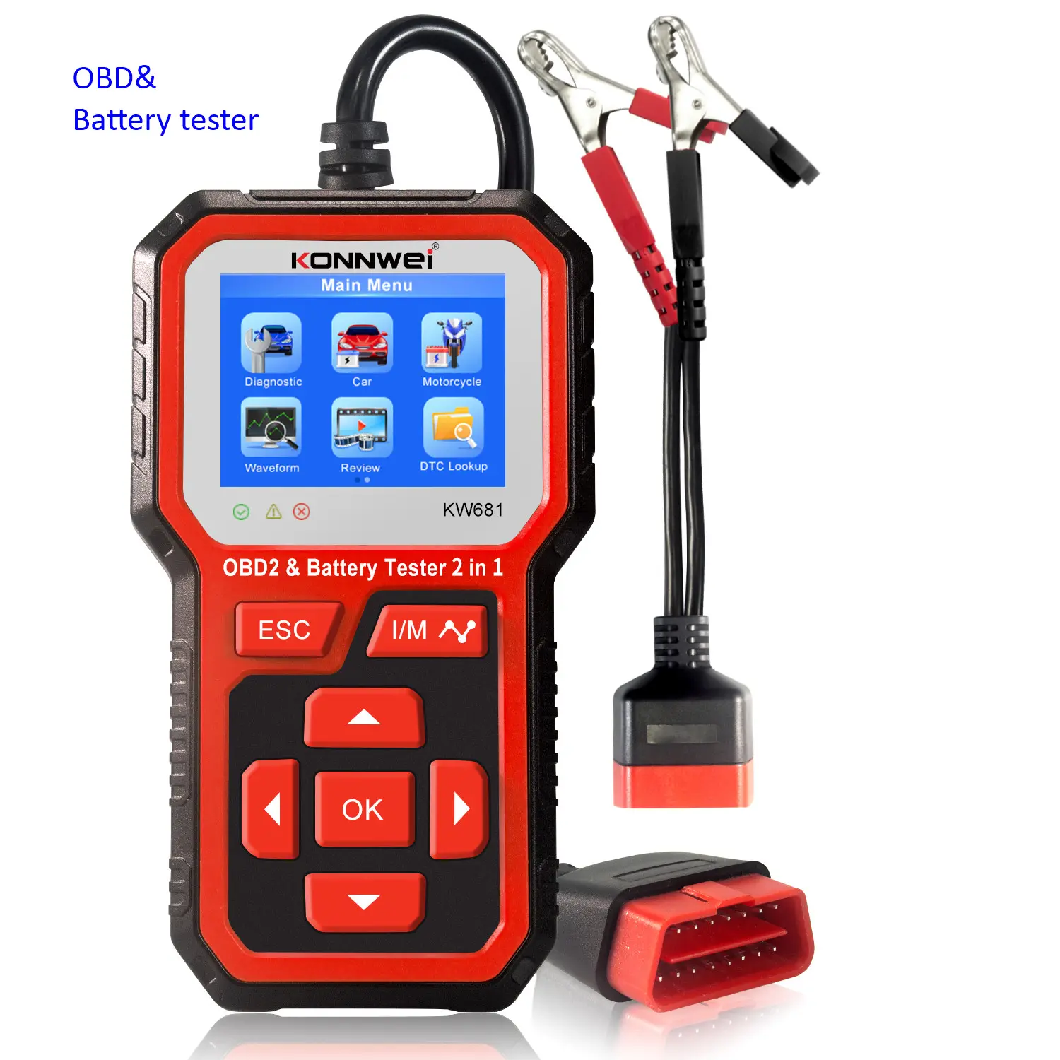 2020 Best car scanner tools Multi brand Automotive CAN OBDII/EOBD Code Reader Konnwei KW681 Auto diagnostic tools for All cars