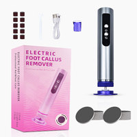 Appareil électrique pour éliminer les callosités des pieds, écran LCD, kit de soin des ongles 2 en 1, alliage d'aluminium, batterie 1500mAh, alimentation USB/batterie, durable