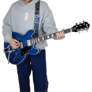 جيتار كهربائي جاز بفتحة F مجوفة بالجملة، 22 فرتاً، من خشب الحور، للمبتدئين والمحترفين، جيتار روك للعروض، سلبي مغلق - Product Image 4