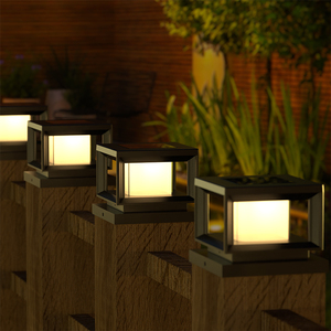 4x4 5x5 Cour Pont Vinyle Clôture Post Lampe Ip44 Étanche Sécurité Led Porte Pilier Solaire Post Lumière Jardin Extérieur - Product Image 5
