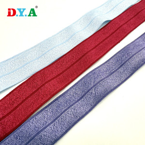 Tùy chỉnh đầy màu sắc Chiều rộng một bên sáng bóng <span class=keywords><strong>Foldover</strong></span> ban nhạc đàn hồi cho đồ lót phụ kiện quần áo - Product Image 1