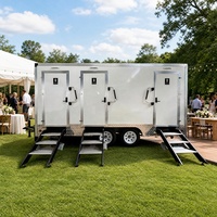 Remorque sanitaire mobile multi-cellules avec option toilettes en acier inoxydable pour le personnel de chantier