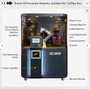 <span class=keywords><strong>Robot</strong></span> Expendedor de Café Automático Inteligente Cnc Group, Panel Táctil de 10 Pulgadas, Pago con Código <span class=keywords><strong>QR</strong></span> y Tarjeta, Autolimpieza, Acero Inoxidable, 1 Año de Garantía - Product Image 3
