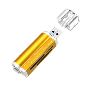 เครื่องอ่านการ์ด 4 in 1 แบบ USB หลายช่อง รองรับ SD TF MS สำหรับโทรศัพท์มือถือ กล้องถ่ายรูป ตัวเครื่องทำจากอลูมิเนียมอัลลอยด์ ขนาดเล็ก พกพาสะดวก - Product Image 1
