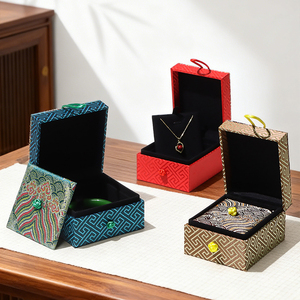 <strong>Vintage</strong> Chinese-style <strong>Jewelry</strong> Storage <strong>Box</strong> For Necklaces And Bracelets, Brocade Cloth, Luxury Gift, Elegant Packaging <strong>Box</strong> - Product Image 3