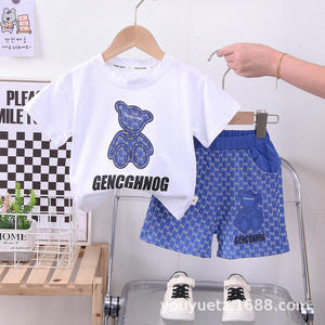 2025 T-shirt en coton pour bébés garçons à la mode avec motif animal tenue décontractée d'été à manches courtes en tissu peigné - Product Image 2