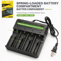 Chargeur de batterie au lithium HWD HD-8992C 18650/26650/32650/16340/14500/18500, 4 emplacements, 3,7 V, intelligent, multifonction, pour appareil photo