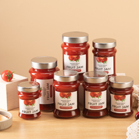 Pot en verre transparent personnalisé avec couvercle à anse profonde pour confiture, miel, confiture de fraises, assaisonnements et sauces