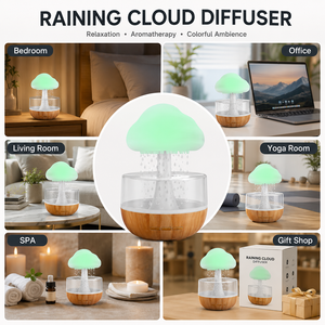 Umidificatore Elettrico Rilassante con Suono di Pioggia, Macchina del Rumore Bianco per Dormire, Diffusore di Oli Essenziali a Nuvola, Regolabile per Uso Domestico - Product Image 4