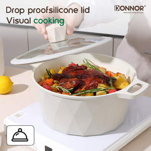 Juego de ollas Donnor de 21 piezas con revestimiento de granito y tapas, apto para horno, solo lavar a mano. - Product Image 3