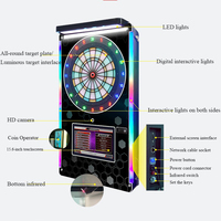 Máquina de dardos compacta de aleación y nailon de 110x65x11cm, OEM ODM, con puntuación automática, juego de dardos de pared con conexión a Internet gratuita para cafeterías, salones y hogares.