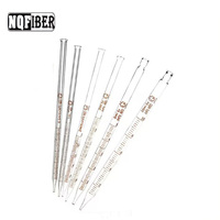Pipette Pasteur numérique en verre graduée NQFIBER avec tête en caoutchouc, tubes en verre de 0,5 ml, 1 ml, 2 ml, 3 ml, 5 ml, 10 ml