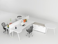 Poste de travail modulaire ergonomique moderne en panneaux de bois pour 6 personnes, idéal pour les bureaux scolaires et les bâtiments commerciaux - Vente en gros 2026
