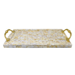 Bandeja de servicio de nácar artesanal de alta calidad versátil para bodas, fiestas, lunas de miel - Product Image 1