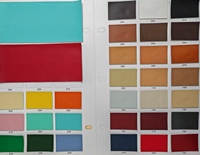 Tissu en cuir PU gaufré litchi couleur unie pastel clair avec support tissé résistant à l'abrasion pour sièges de voiture, canapés et sacs 1,3 mm