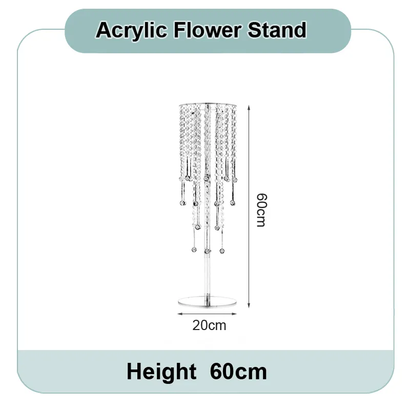 Clear Crystal Acrylic Flower Stand Wedding Centerpieces  Acrylic Road Decorations Chandelier Vase for Wedding Reception