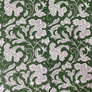 Turquoise Green Old Moss Indian Floral Handmade Block Printed Cotton <b>Tablecloth</b> Modern Wedding Customized Color Custom Sizes - Product Image 4