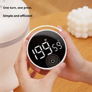 Minuteur de cuisine numérique rotatif multifonctionnel en plastique avec écran LED, interrupteur de minuterie électrique pour l'étude - Product Image 4